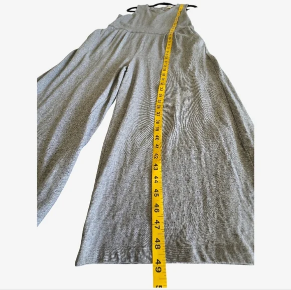 Eileen Fisher Organic Cotton Gray Jumpsuit Wide Leg Cropped Minimalist Pockets M - Picture 11 of 13